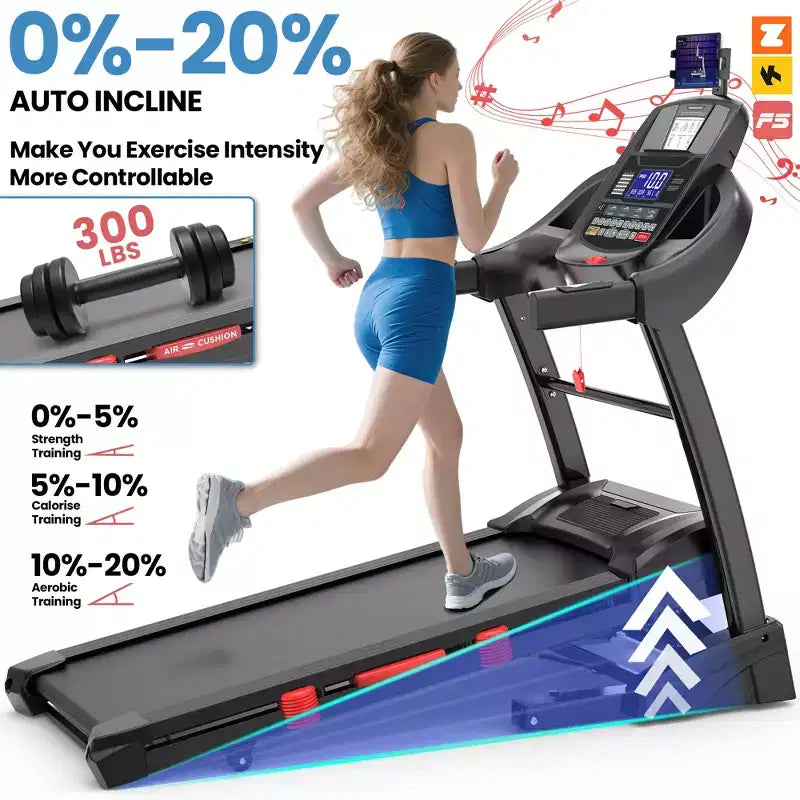 Tapis de course pliable 4,5 CV avec application à distance, 136 kg, pour la maison ou le bureau