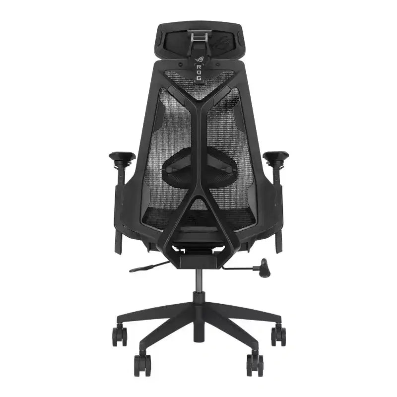 Chaise de jeu ergonomique ASUS ROG Destrier Core, esthétique cyborg futuriste, réglages polyvalents du siège, mode de support de bras pour le jeu mobile, panneau acoustique