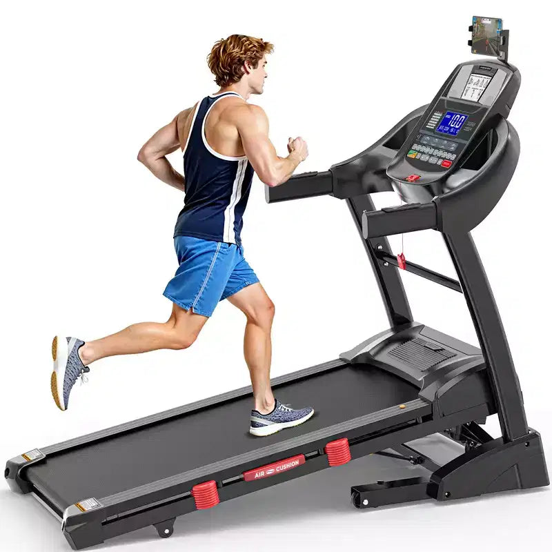 Tapis roulant pliable avec inclinaison automatique de 20 %, capacité de 136 kg, contrôle par application intelligente, bande d'absorption des chocs, moniteur de fréquence cardiaque, machine de course pour salle de sport à domicile