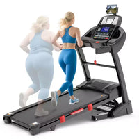 Tapis de course pliable 4,8 CV avec capacité de 136 kg pour usage domestique, inclinaison automatique de 20 %, deux haut-parleurs Bluetooth HiFi, 19 km/h, contrôle par application, noir