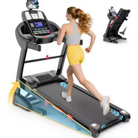 Tapis de course capacité 400 lbs pour la maison avec inclinaison 20%, tapis de course pliant 5.0 HP pour l'exercice, 0.612 MPH, contrôle par application, absorption des chocs, soutien des genoux