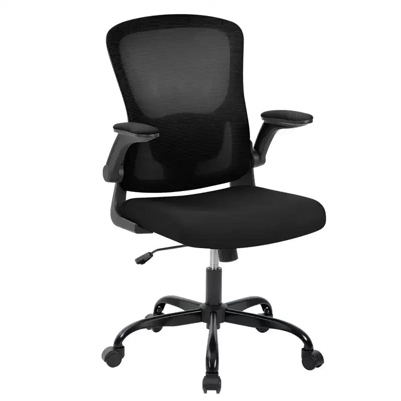 Chaise de bureau Garvee avec soutien lombaire et appui-tête réglables, accoudoirs relevables, chaise ergonomique pivotante à dossier haut noire pour bureau à domicile, jeux Noir