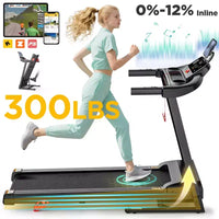Tapis de course en liquidation, Tapis de course en promotion avec inclinaison réglable sur 12 niveaux, vitesse maximale de 12 km/h, tapis de course pliable, machine de course et de marche