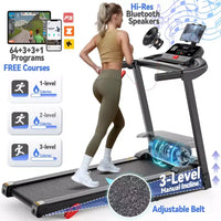 Tapis de course en solde, Dégagement de tapis de course avec inclinaison réglable, Machine de course rapide de 12 km/h, Tapis de course capacité 136 kg, Tapis de course de marche et de course à pied