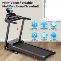 Tapis de course pliant portable en déstockage, tapis de course compact pliant 2.75 HP pour la maison le bureau, tapis de course marche course avec écran LED pour l'exercice