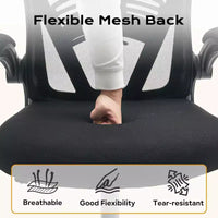 Chaise de bureau ergonomique, chaise de bureau à dossier haut avec hauteur réglable et accoudoirs relevables, chaise de jeu confortable en maille pour le bureau à domicile
