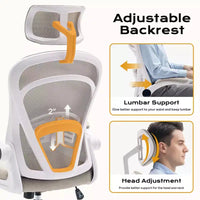 Chaise de bureau ergonomique, chaise de bureau à dossier haut avec hauteur réglable et accoudoirs relevables, chaise de jeu confortable en maille pour le bureau à domicile