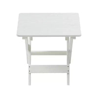 Ensemble de bistrot 3 pièces avec table basse rectangulaire, 2 chaises d'extérieur en bois pliable petit ensemble table et chaises pour balcon, bord de piscine