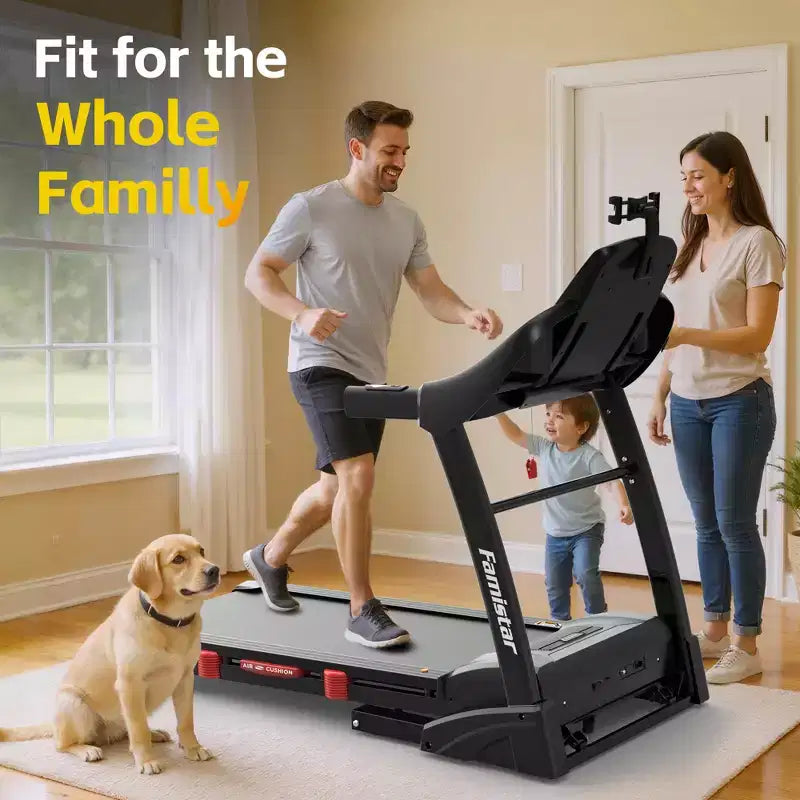 Tapis de course avec inclinaison automatique pour la maison, tapis de course pliable avec inclinaison de 20 %, moteur sans balai 5.0HP, 0,6-12 mph, absorption des chocs