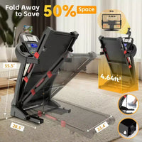 Tapis de course avec inclinaison automatique pour la maison, tapis de course pliable avec inclinaison de 20 %, moteur sans balai 5.0HP, 0,6-12 mph, absorption des chocs