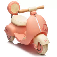 Moto électrique 12 V pour enfants, trottinette pour tout-petits avec contrôle parental, conception stable à trois roues, poignée en bois spéciale, démarrage et arrêt lents