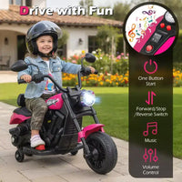 Gymax Moto pour enfants avec phare, musique, stabilisateurs et pédale pour garçons et filles