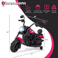 Gymax Moto pour enfants avec phare, musique, stabilisateurs et pédale pour garçons et filles