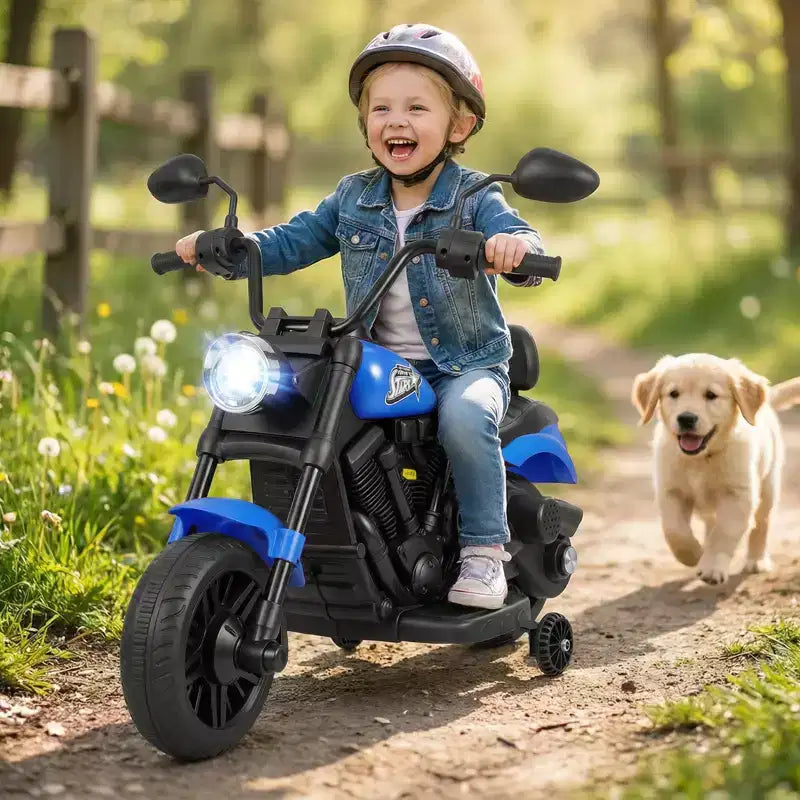 Gymax Moto pour enfants avec phare, musique, stabilisateurs et pédale pour garçons et filles