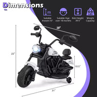 Gymax Moto pour enfants avec phare, musique, stabilisateurs et pédale pour garçons et filles
