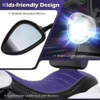 Gymax Moto pour enfants avec phare, musique, stabilisateurs et pédale pour garçons et filles