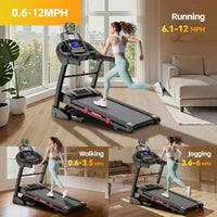 Tapis de course incliné à 20 % pour la maison, capacité de 180 kg, tapis de course pliable, moteur de 5,0 CV, ceinture large de 45 cm
