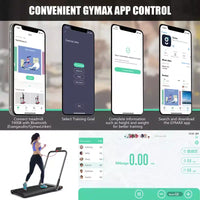 Gymax Machine de course 2-en-1 sous le bureau, tapis roulant électrique et moteur puissant, roulettes de transport flexibles, support pour téléphone, Argent/Noir/Blanc