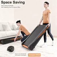 Tapis de marche sous bureau inclinable à 8 %, design compact et portable pour petits espaces, moteur silencieux pour la maison et le bureau