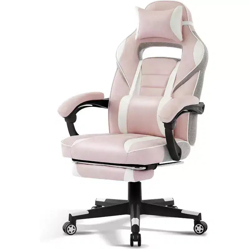Chaise de jeu ergonomique Acekool pour adultes, cuir PU, massage lombaire, repose-pieds, réglable, pour bureau ou jeu