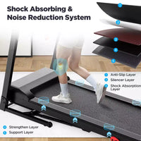 Tapis roulant pliable de 2,75 CV avec capacité de 300 lb et inclinaison, 71 programmes, application intelligente, haut-parleurs stéréo HiFi, tapis roulant portable de 12 km/h pour la marche et le jogging à domicile
