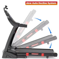 Tapis de course pliable 5.0 CV pour bureau à domicile avec 20 inclinaisons automatiques, capacité de 136 kg, vitesse rapide de 19,3 km/h, 71 programmes, compatible application pour la course et la marche