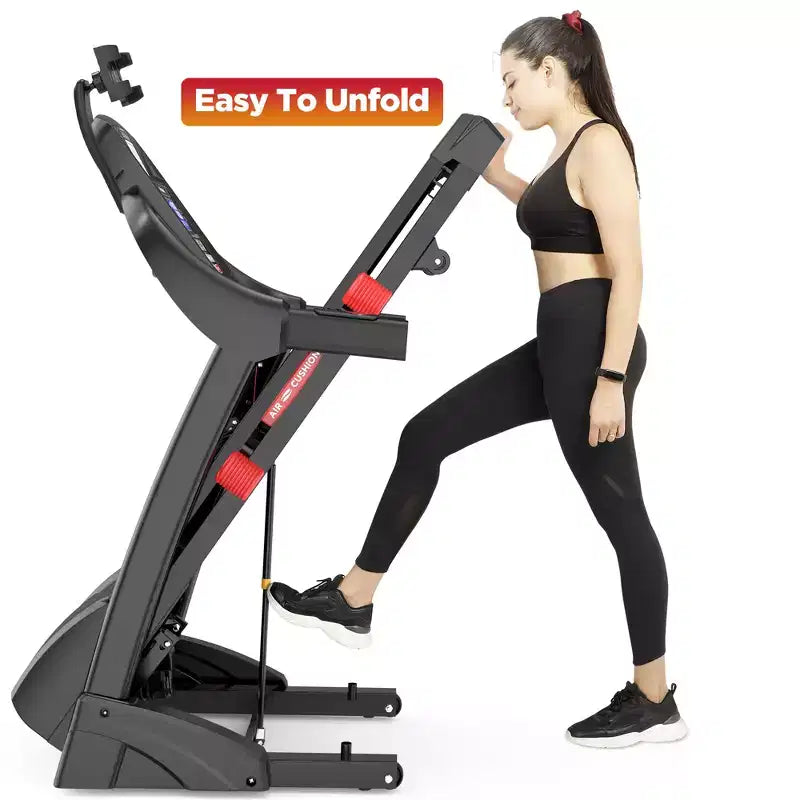 Tapis de course pliable 5.0 CV pour bureau à domicile avec 20 inclinaisons automatiques, capacité de 136 kg, vitesse rapide de 19,3 km/h, 71 programmes, compatible application pour la course et la marche