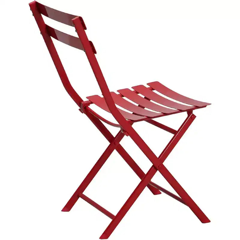 Table ronde pliante d'extérieur + ensemble bistro 2 chaises pour terrasse, en métal antirouille, portable, pour cour et loisirs