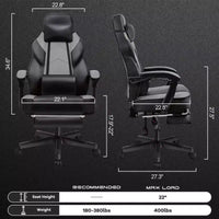Chaises de Jeu Celebalcony pour Adultes avec Repose-Pieds, Dossier Haut, Support Lombaire Massant, Chaises d'Ordinateur Pivotantes à 360° et Réglables en Hauteur