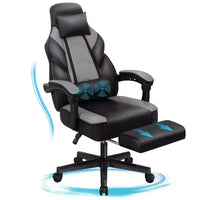 Chaises de Jeu Celebalcony pour Adultes avec Repose-Pieds, Dossier Haut, Support Lombaire Massant, Chaises d'Ordinateur Pivotantes à 360° et Réglables en Hauteur