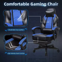 Chaises de Jeu Celebalcony pour Adultes avec Repose-Pieds, Dossier Haut, Support Lombaire Massant, Chaises d'Ordinateur Pivotantes à 360° et Réglables en Hauteur