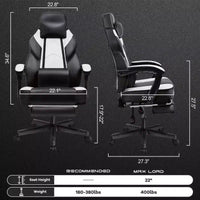 Chaises de Jeu Celebalcony pour Adultes avec Repose-Pieds, Dossier Haut, Support Lombaire Massant, Chaises d'Ordinateur Pivotantes à 360° et Réglables en Hauteur