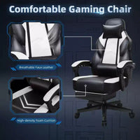 Chaises de Jeu Celebalcony pour Adultes avec Repose-Pieds, Dossier Haut, Support Lombaire Massant, Chaises d'Ordinateur Pivotantes à 360° et Réglables en Hauteur