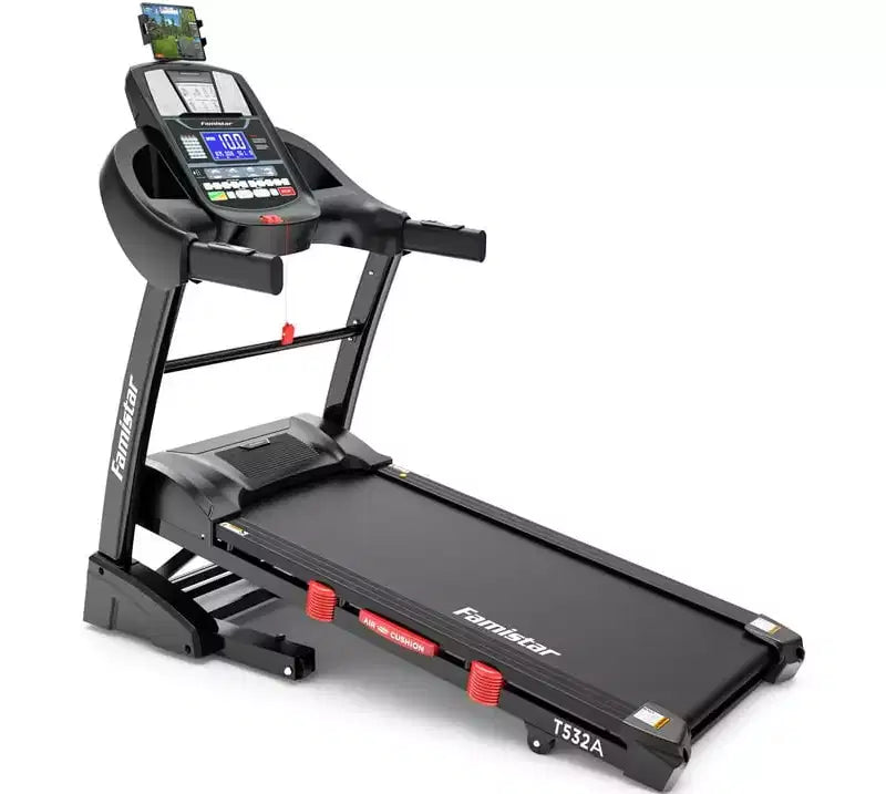 Tapis de course pliable Famistar 5,1 CV pour la maison avec inclinaison automatique de 20 %, capacité de 136 à 181 kg, tapis de course pliable portable, contrôle gratuit de l'application, vitesse de 19 km/h