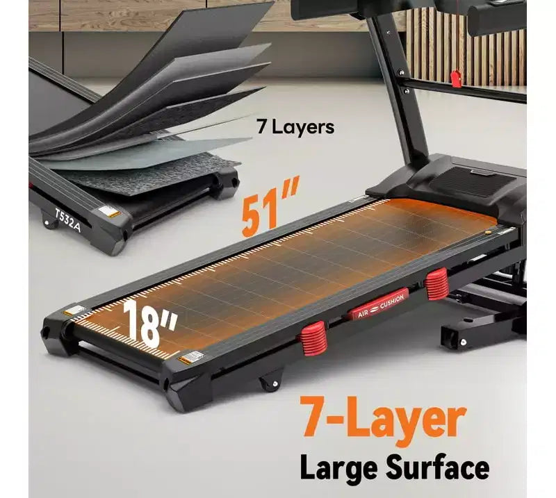 Tapis de course pliable Famistar 5,1 CV pour la maison avec inclinaison automatique de 20 %, capacité de 136 à 181 kg, tapis de course pliable portable, contrôle gratuit de l'application, vitesse de 19 km/h