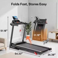 Tapis de course 3.25 CV en solde pour la maison, tapis de course électrique capacité 136 kg, tapis de course pliable avec inclinaison, machine de course avec 64 programmes prédéfinis
