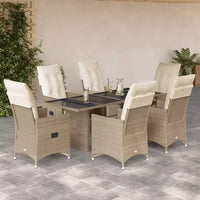 vidaXL Ensemble de bistrot de jardin avec coussins, mobilier d'extérieur en résine tressée beige