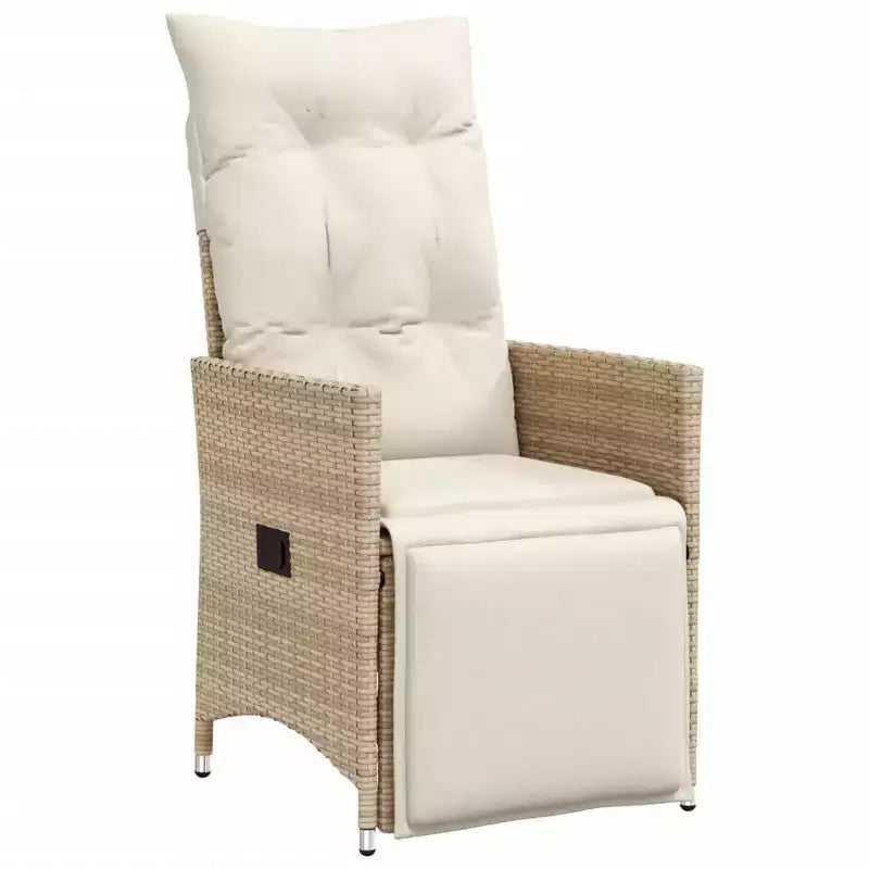 vidaXL Ensemble de bistrot de jardin avec coussins, mobilier d'extérieur en résine tressée beige
