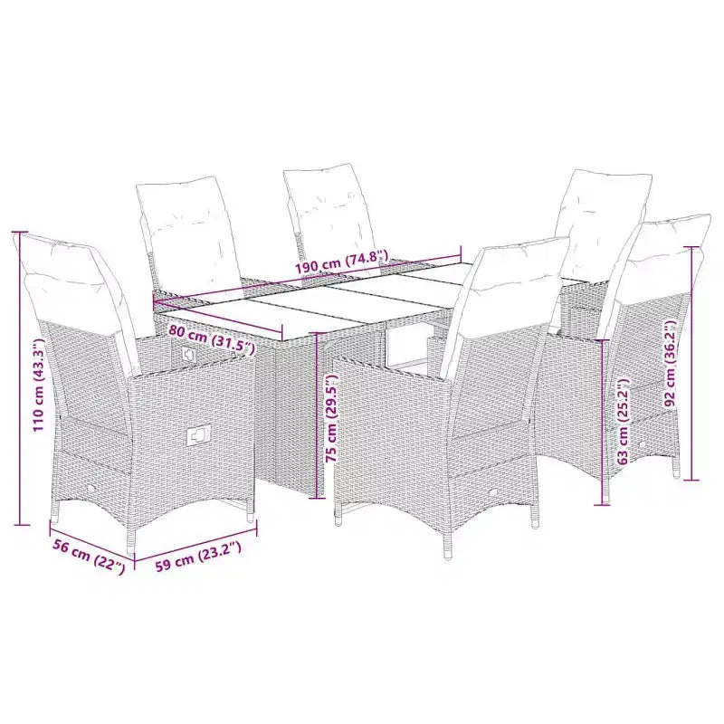 vidaXL Ensemble de bistrot de jardin avec coussins, mobilier d'extérieur en résine tressée beige