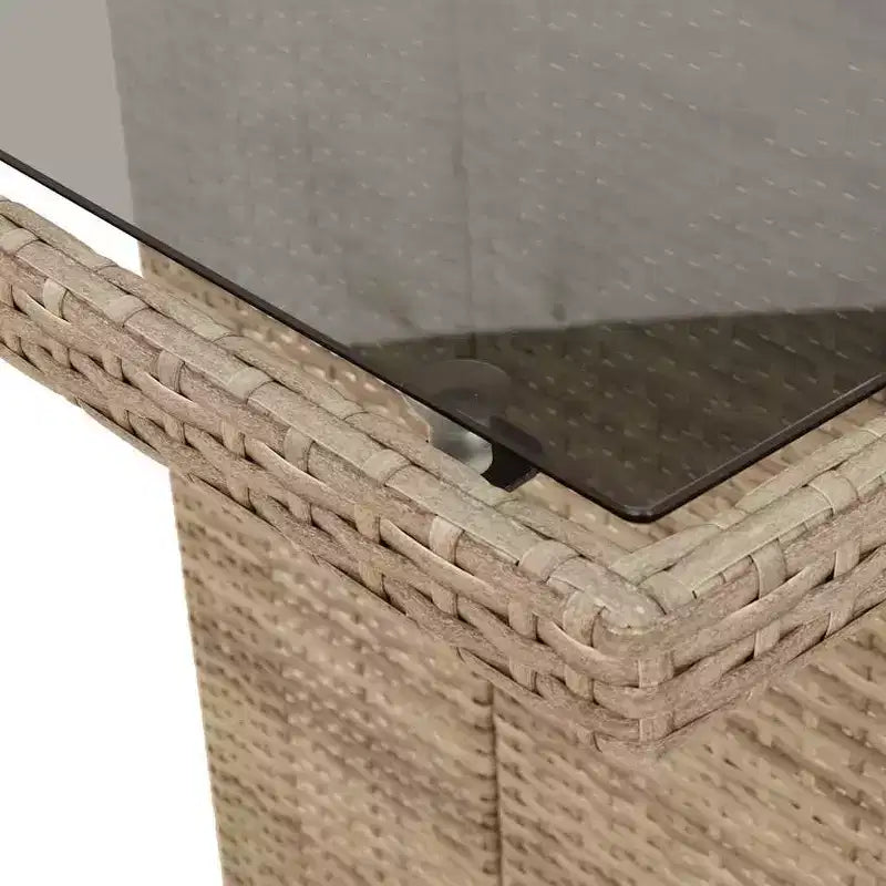 vidaXL Ensemble de bistrot de jardin avec coussins, mobilier d'extérieur en résine tressée beige