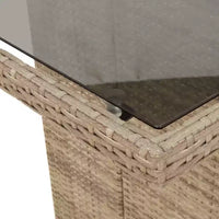 vidaXL Ensemble de bistrot de jardin avec coussins, mobilier d'extérieur en résine tressée beige