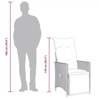 vidaXL Ensemble de bistrot de jardin avec coussins, mobilier d'extérieur en résine tressée beige