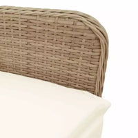 vidaXL Ensemble de bistrot Beige, Rotin PE Marron, Acier, Verre Trempé 6 places