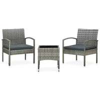 vidaXL Ensemble de chaises d'extérieur, lot de 3, Gris