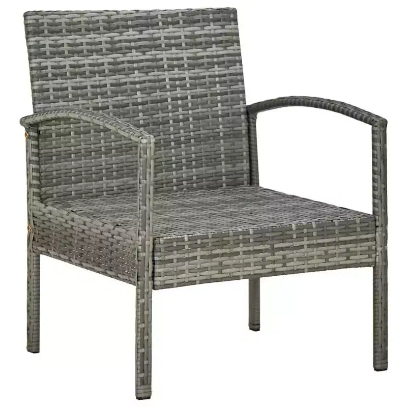 vidaXL Ensemble de chaises d'extérieur, lot de 3, Gris