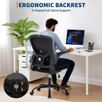 Chaise de bureau premium ergonomique en maille gris à dossier haut - hauteur réglable, accoudoirs relevables et soutien lombaire - assise pivotante confortable pour la maison, le gaming et le travail