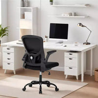 Chaise de bureau premium ergonomique en maille gris à dossier haut - hauteur réglable, accoudoirs relevables et soutien lombaire - assise pivotante confortable pour la maison, le gaming et le travail