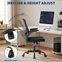 Chaise de bureau premium ergonomique en maille gris à dossier haut - hauteur réglable, accoudoirs relevables et soutien lombaire - assise pivotante confortable pour la maison, le gaming et le travail