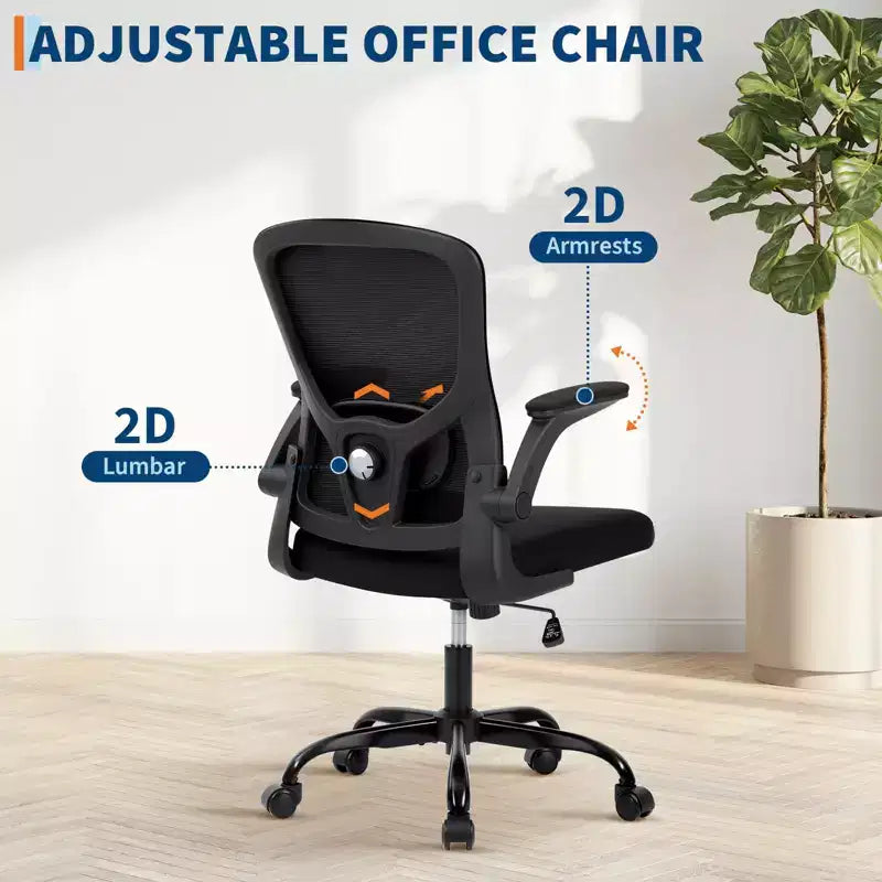 Chaise de bureau premium ergonomique en maille gris à dossier haut - hauteur réglable, accoudoirs relevables et soutien lombaire - assise pivotante confortable pour la maison, le gaming et le travail