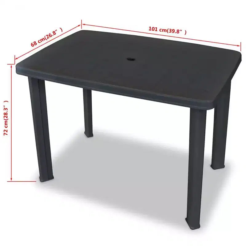 vidaXL Ensemble bistrot de jardin Table et chaises de jardin en plastique - Anthracite